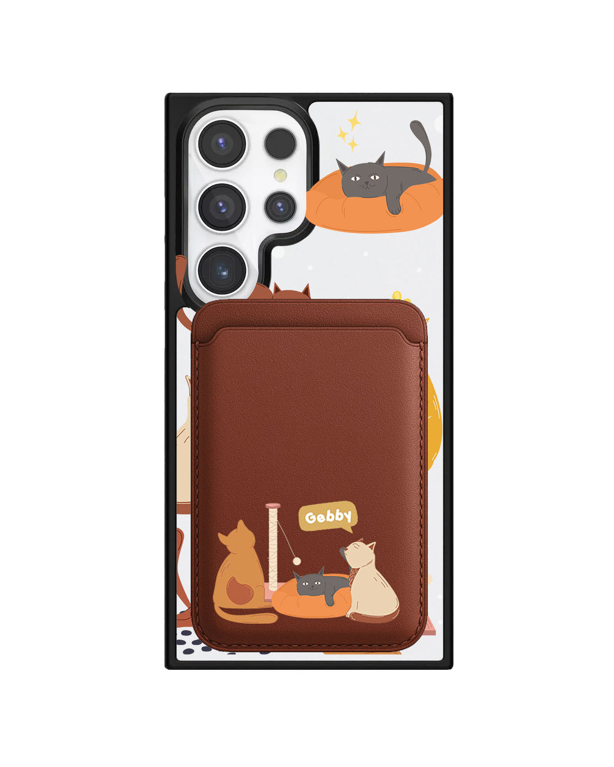 Android Magnetic Wallet Case - Playful Cat