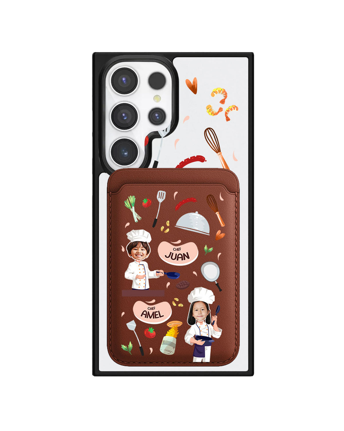 Android Magnetic Wallet Case - Face Grid Dream Chef