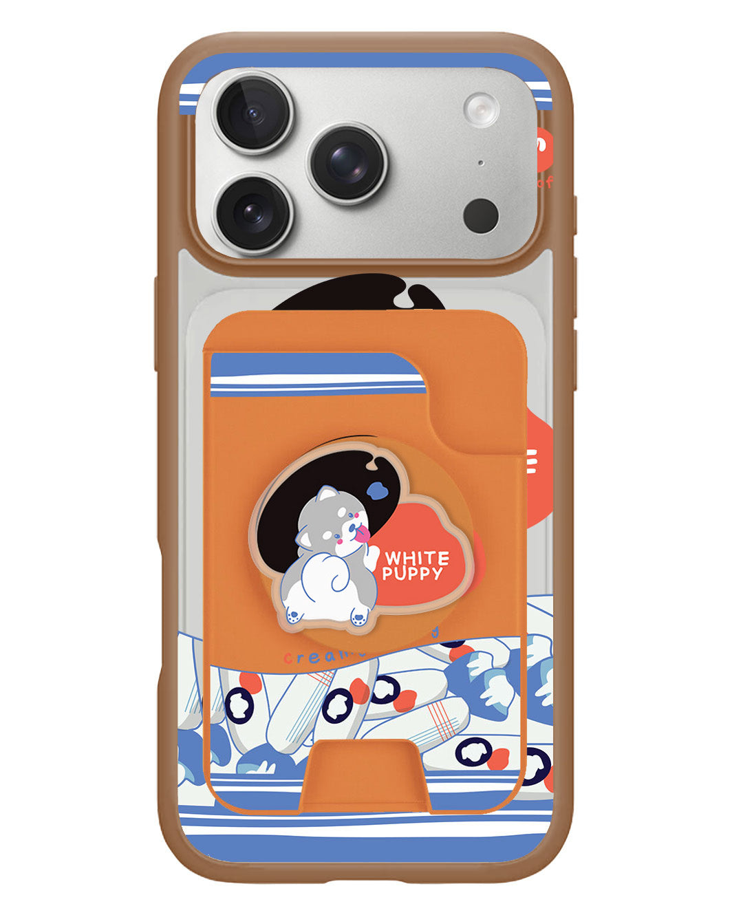 iPhone Magpop Wallet - White Puppy