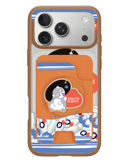iPhone Magpop Wallet - White Puppy