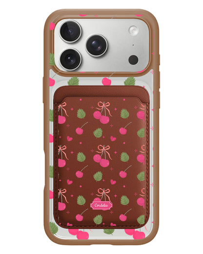 iPhone Magnetic Wallet Case - Coquette Cherry