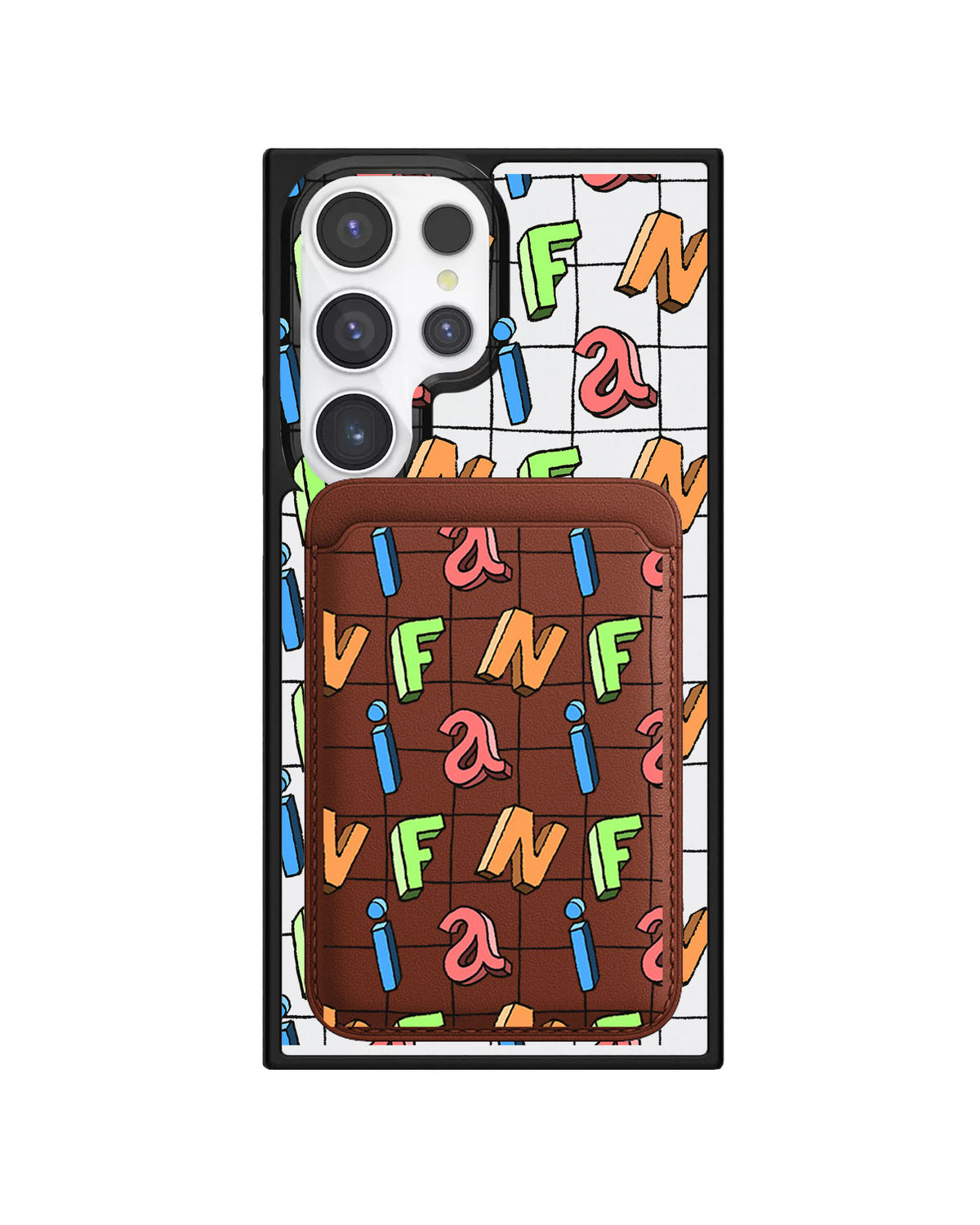 Android Magnetic Wallet Case - Playful Monogram