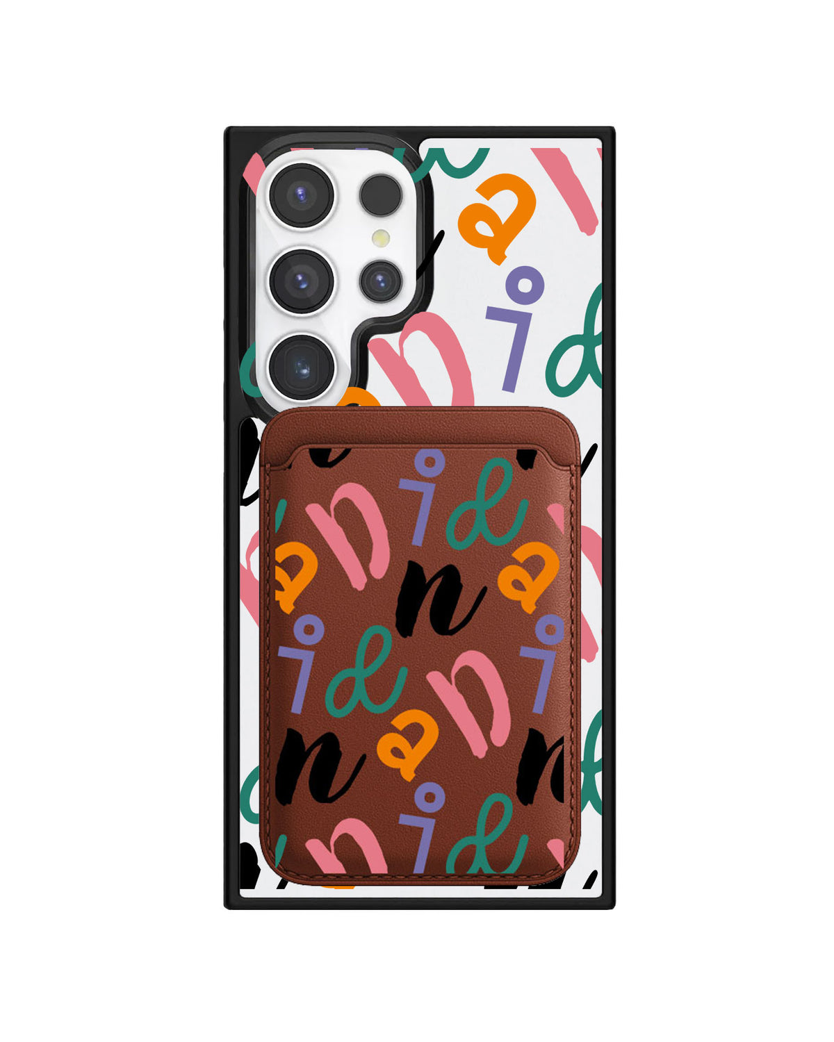 Android Magnetic Wallet Case - Playful Monogram 3.0