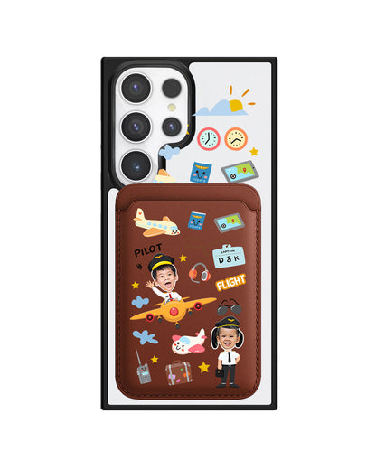 Android Magnetic Wallet Case - Face Grid Dream Pilot