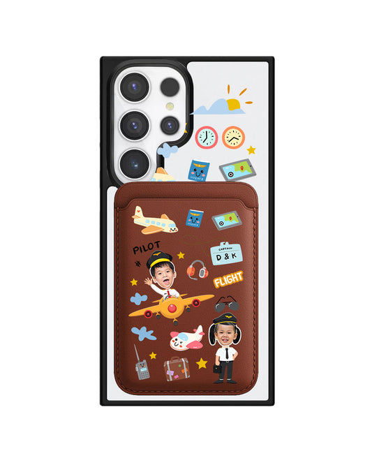Android Magnetic Wallet Case - Face Grid Dream Pilot