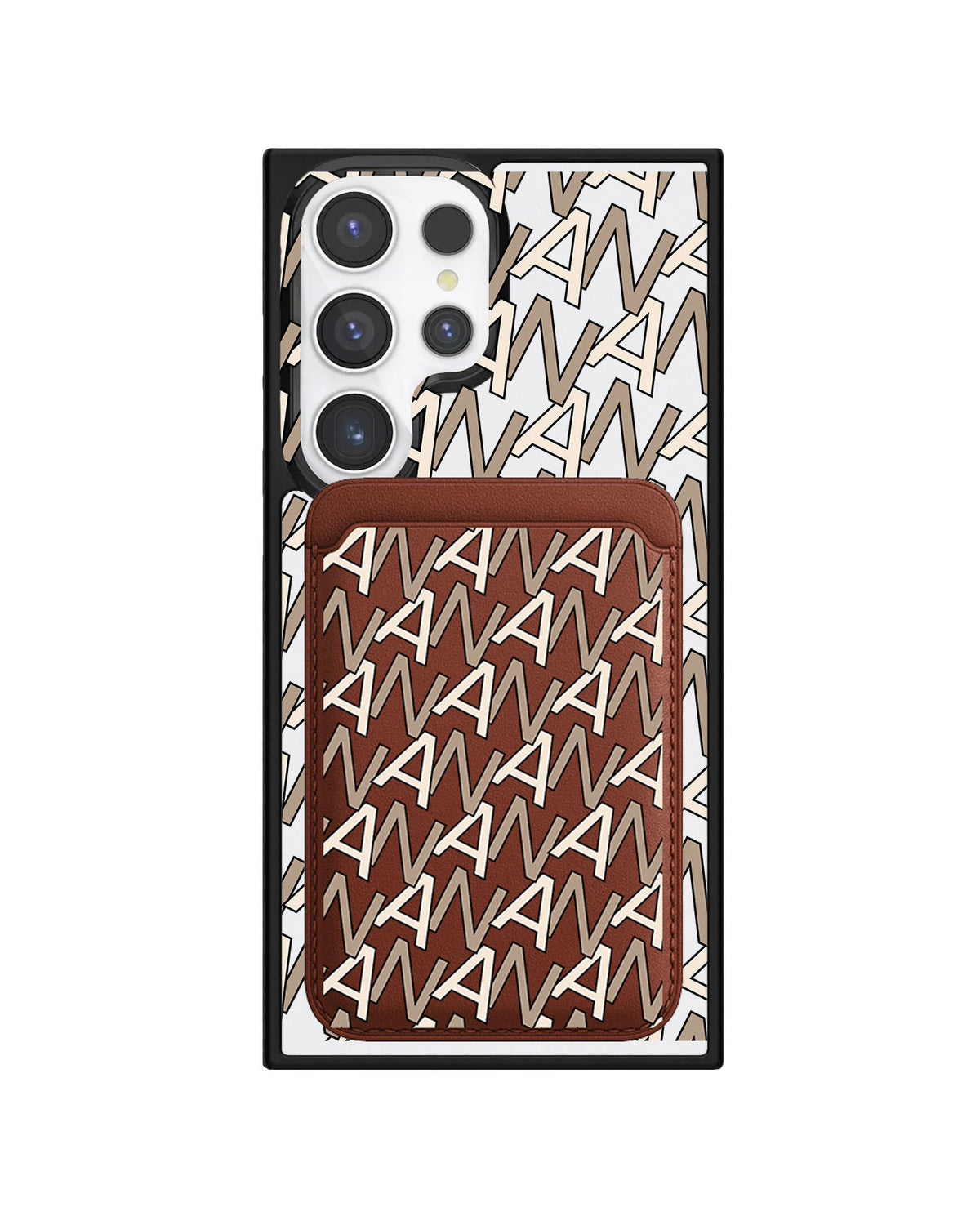Android Magnetic Wallet Case - Initial Monogram 4.0