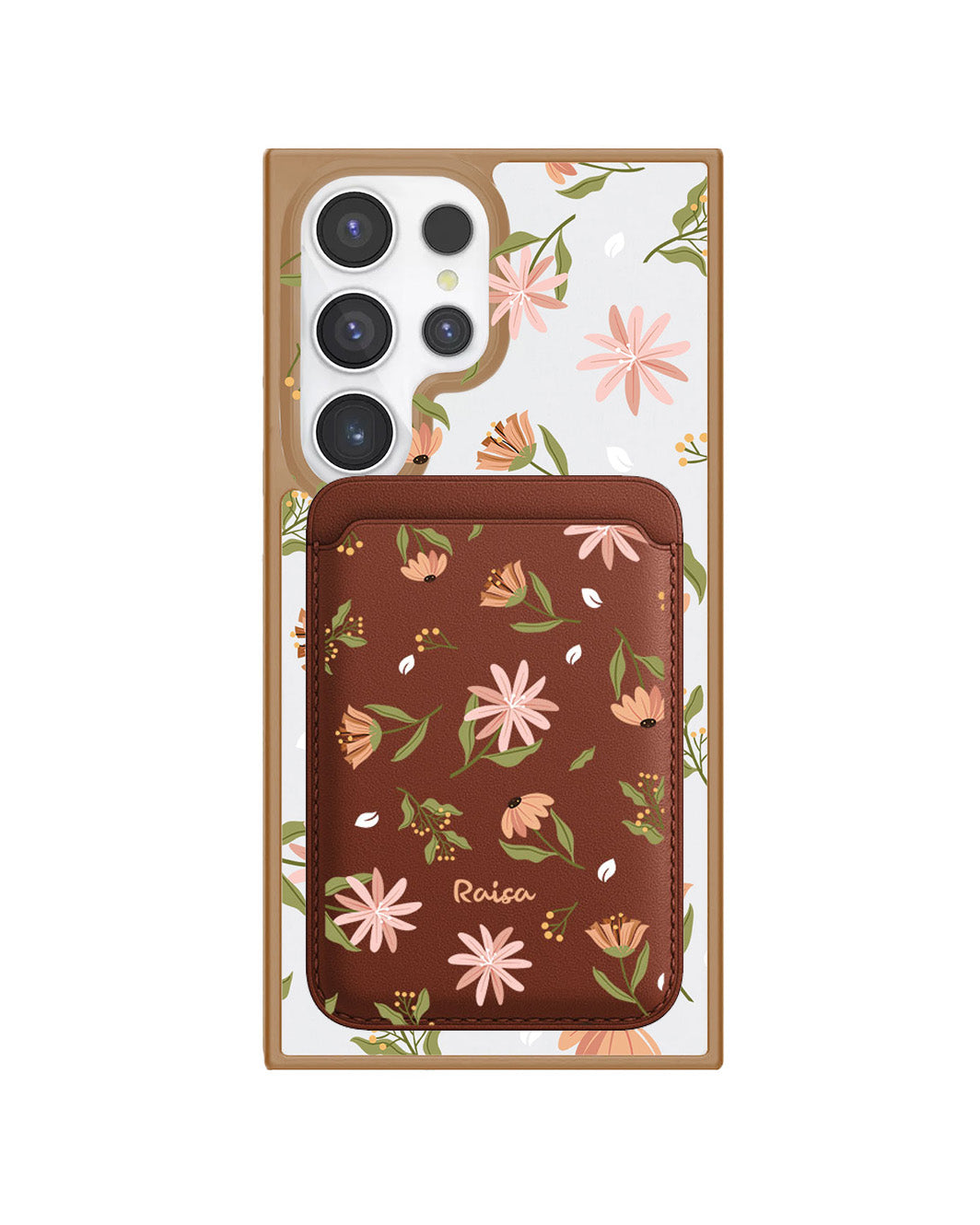 Android Magnetic Wallet Case - Cosmos Flower