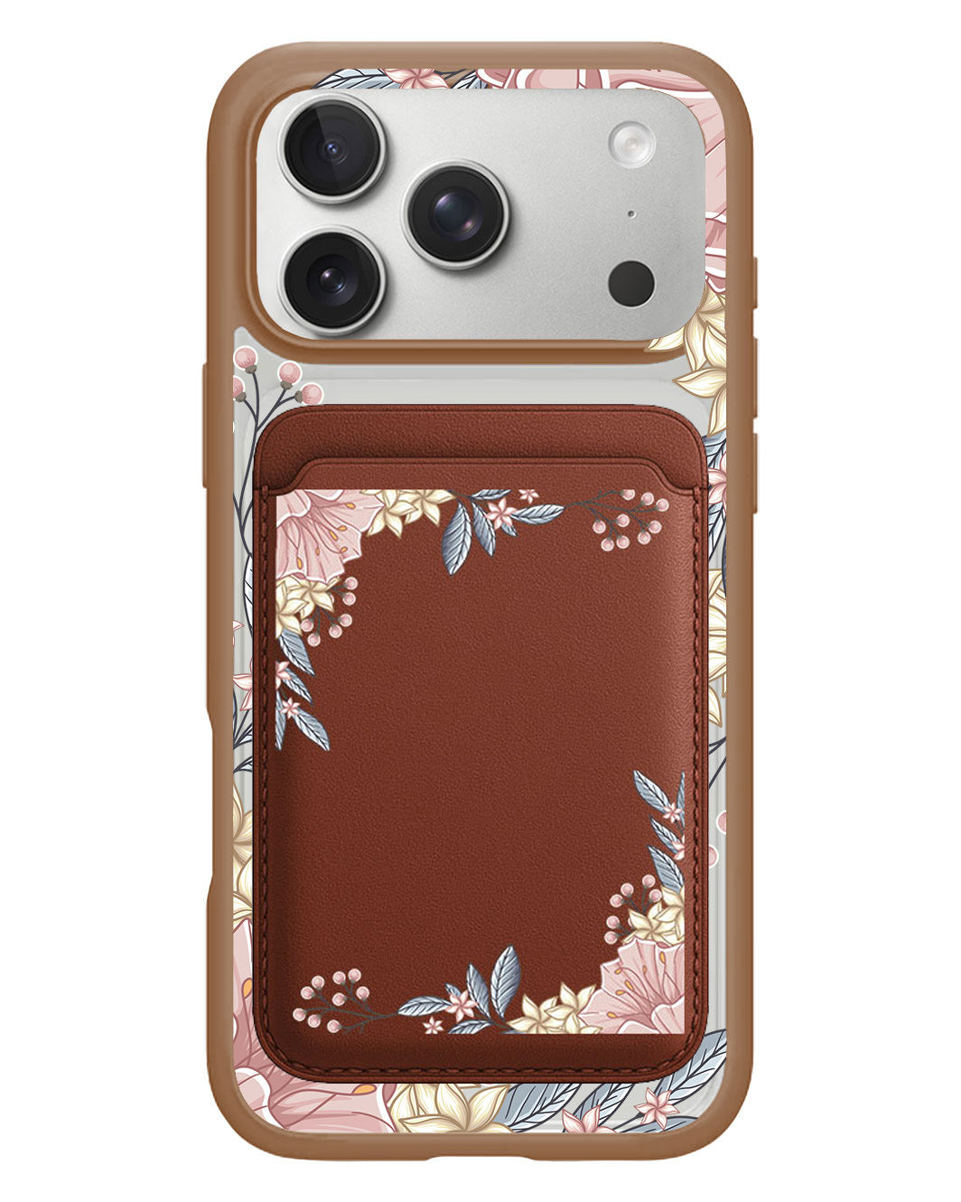 iPhone Magnetic Wallet Case - Pink Florals
