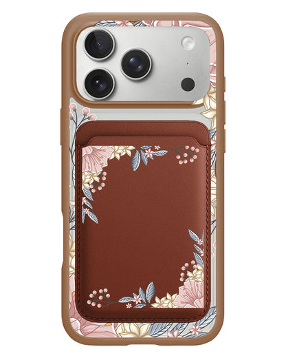 iPhone Magnetic Wallet Case - Pink Florals