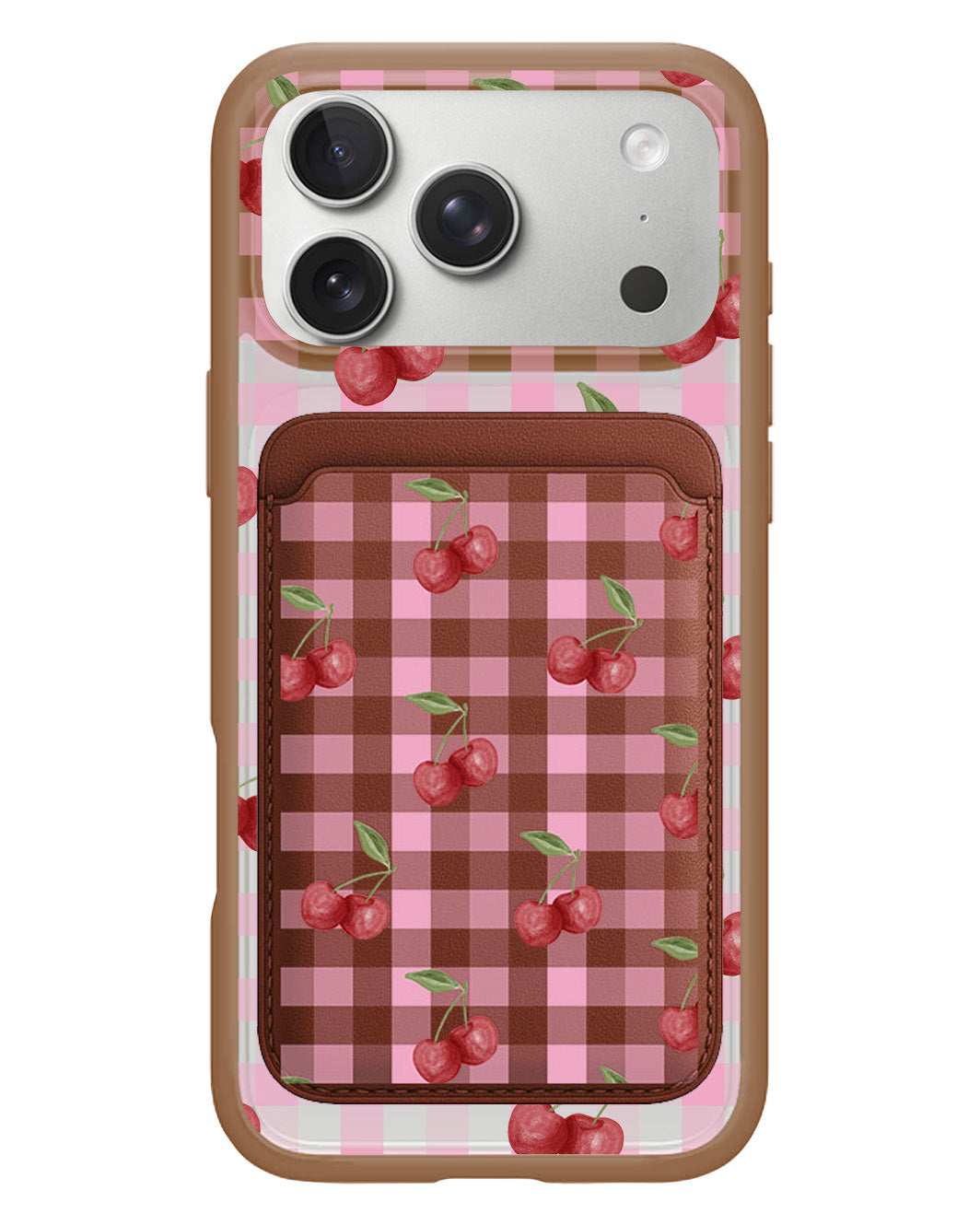 iPhone Magnetic Wallet Case - Cherry Tartan