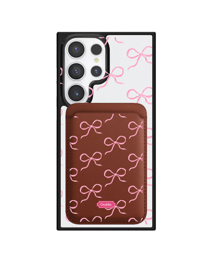 Android Magnetic Wallet Case - Coquette Pink Bow