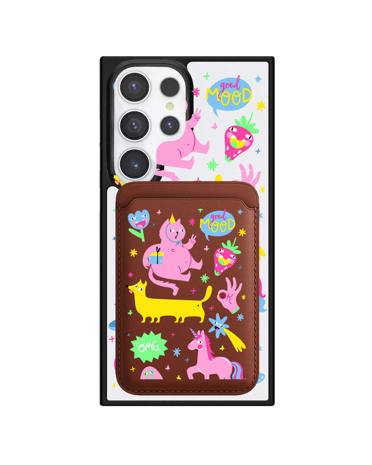 Android Magnetic Wallet Case - Monster Say Good Mood