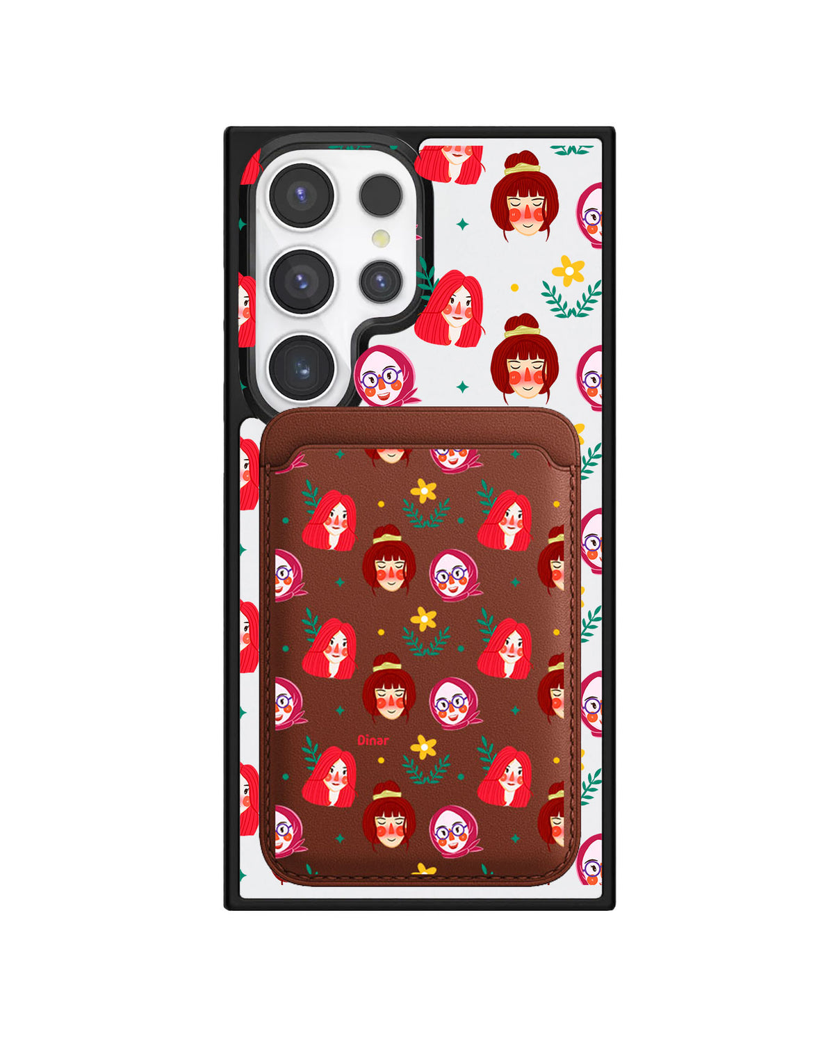 Android Magnetic Wallet Case - Lovely Faces