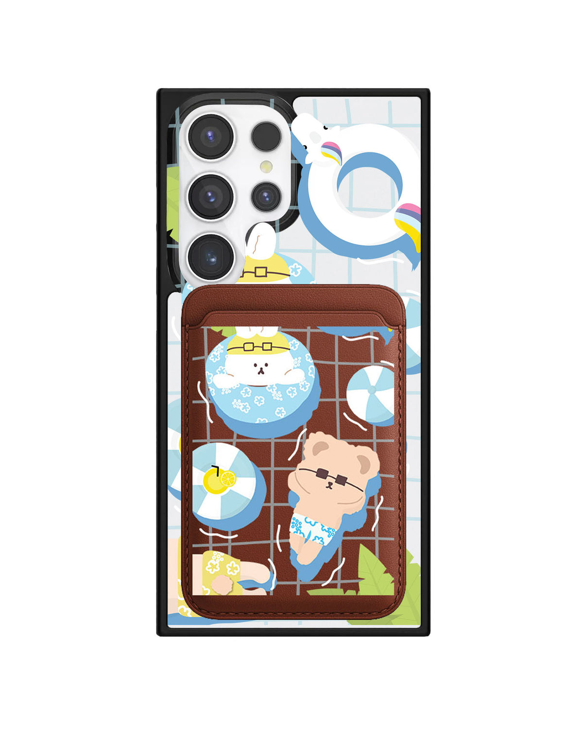 Android Magnetic Wallet Case - Pool Party Blue