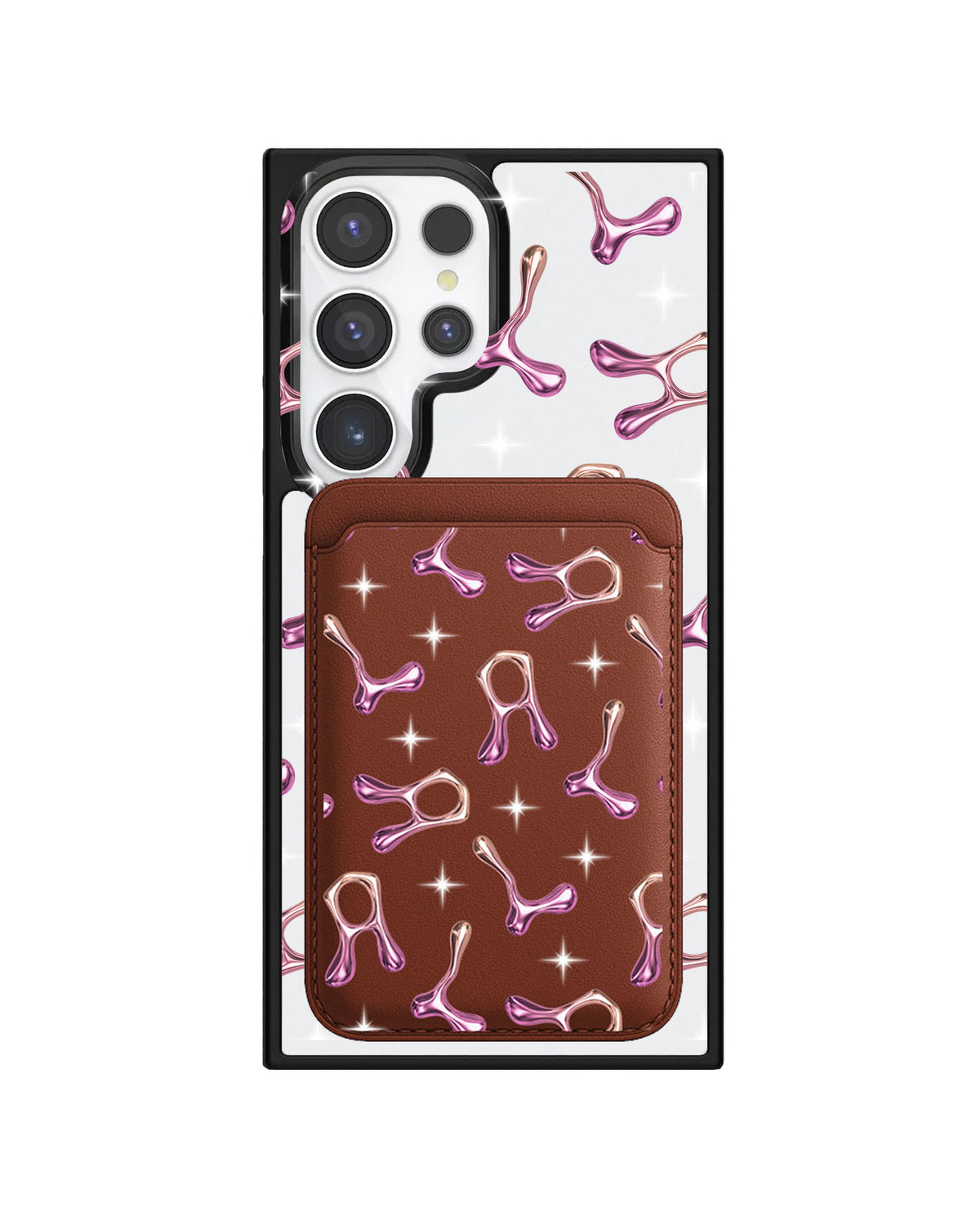 Android Magnetic Wallet Case - Chrome Monogram 3.0