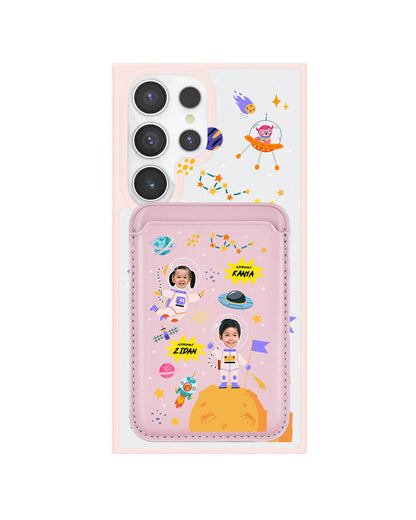 Android Magnetic Wallet Case - Face Grid Dream Astronaut