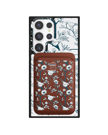 Android Magnetic Wallet Case - Lovebird Monochrome