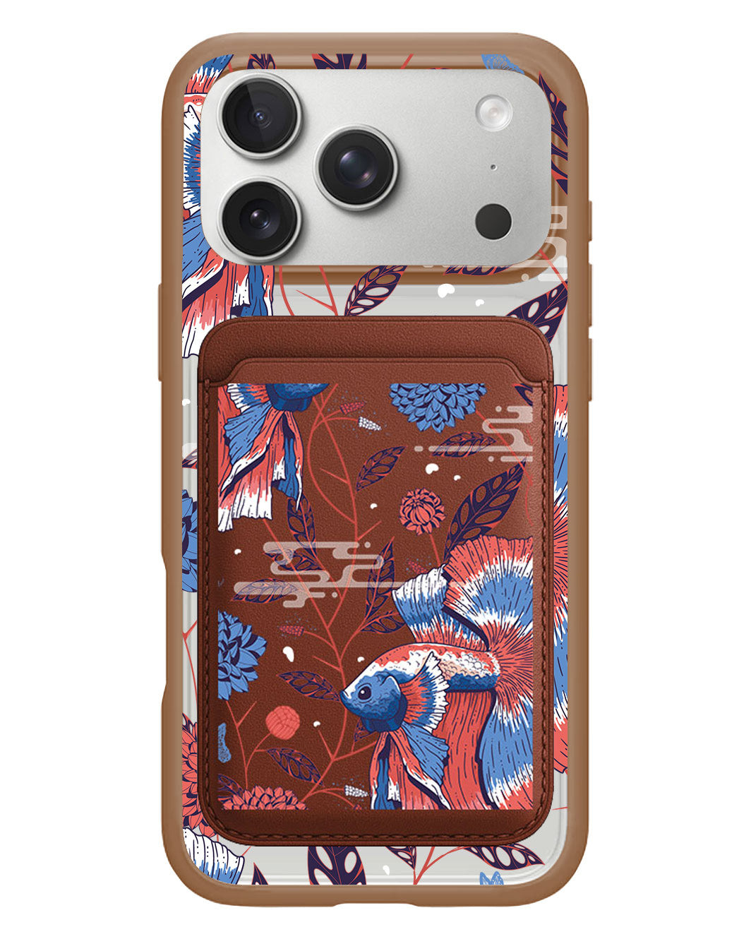 iPhone Magnetic Wallet Case - Fish & Floral 2.0