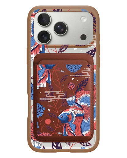 iPhone Magnetic Wallet Case - Fish & Floral 2.0