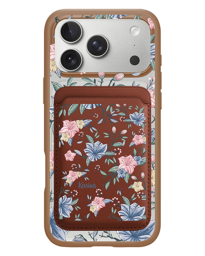 iPhone Magnetic Wallet Case - Pink & Blue Florals