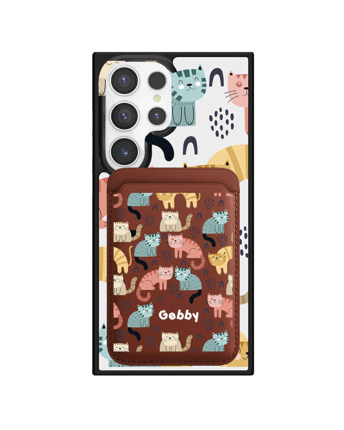Android Magnetic Wallet Case - Rainbow Meow