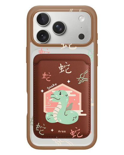 iPhone Magnetic Wallet Case - Snake (Chinese Zodiac / Shio)
