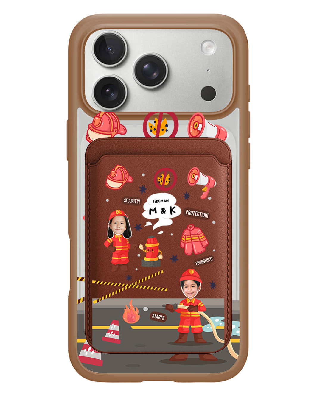 iPhone Magnetic Wallet Case - Face Grid Dream Firefighter