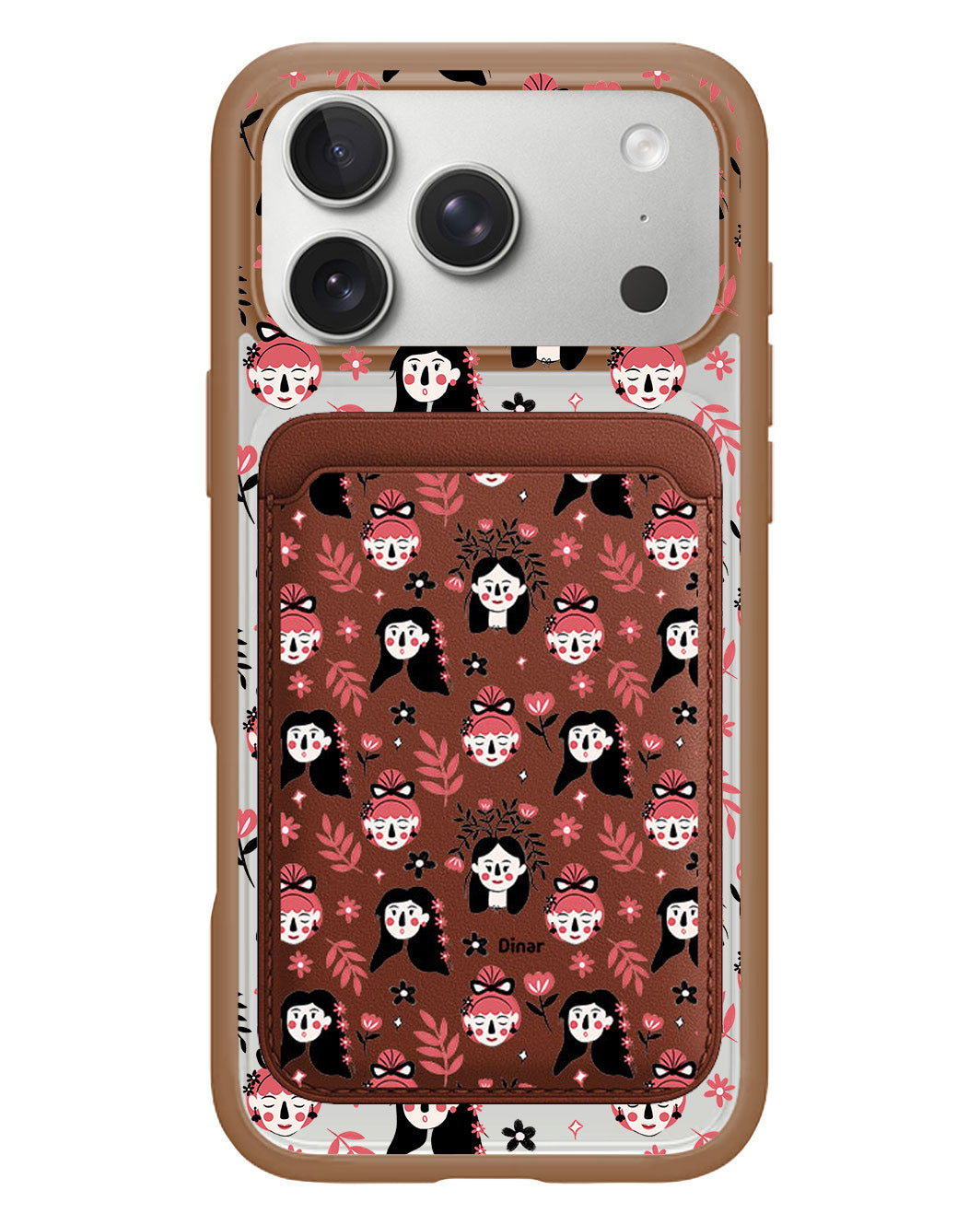 iPhone Magnetic Wallet Case - Flowery Faces
