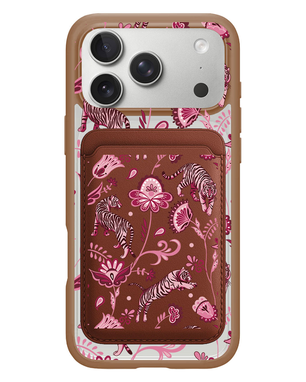 iPhone Magnetic Wallet Case - Tiger & Floral 2.0
