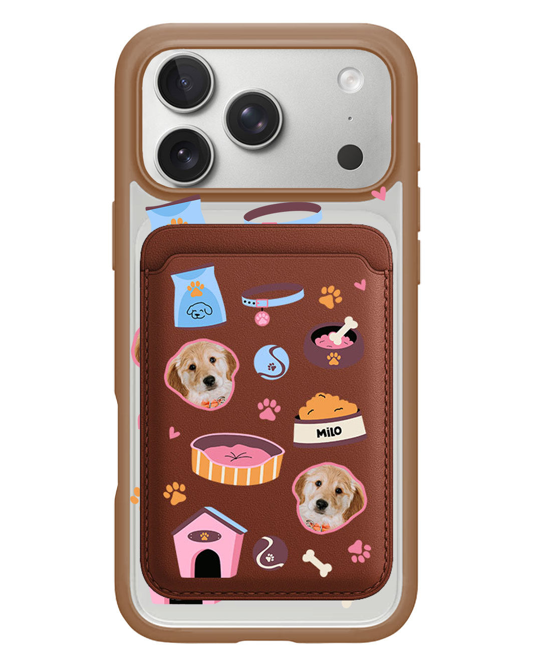 iPhone Magnetic Wallet Case - Pet Grid Puppy Cozy Day
