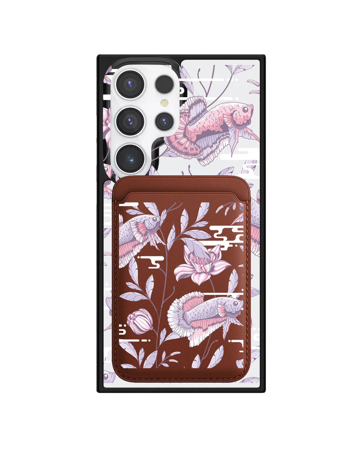 Android Magnetic Wallet Case - Fish & Floral 1.0