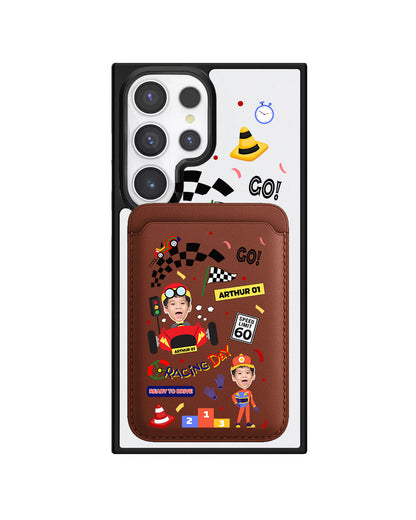Android Magnetic Wallet Case - Face Grid Dream Racer
