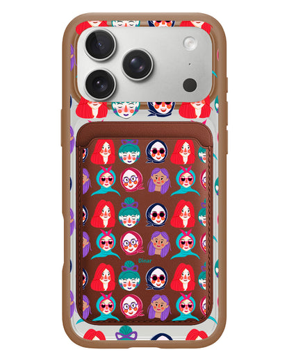iPhone Magnetic Wallet Case - Cute Sweety Faces
