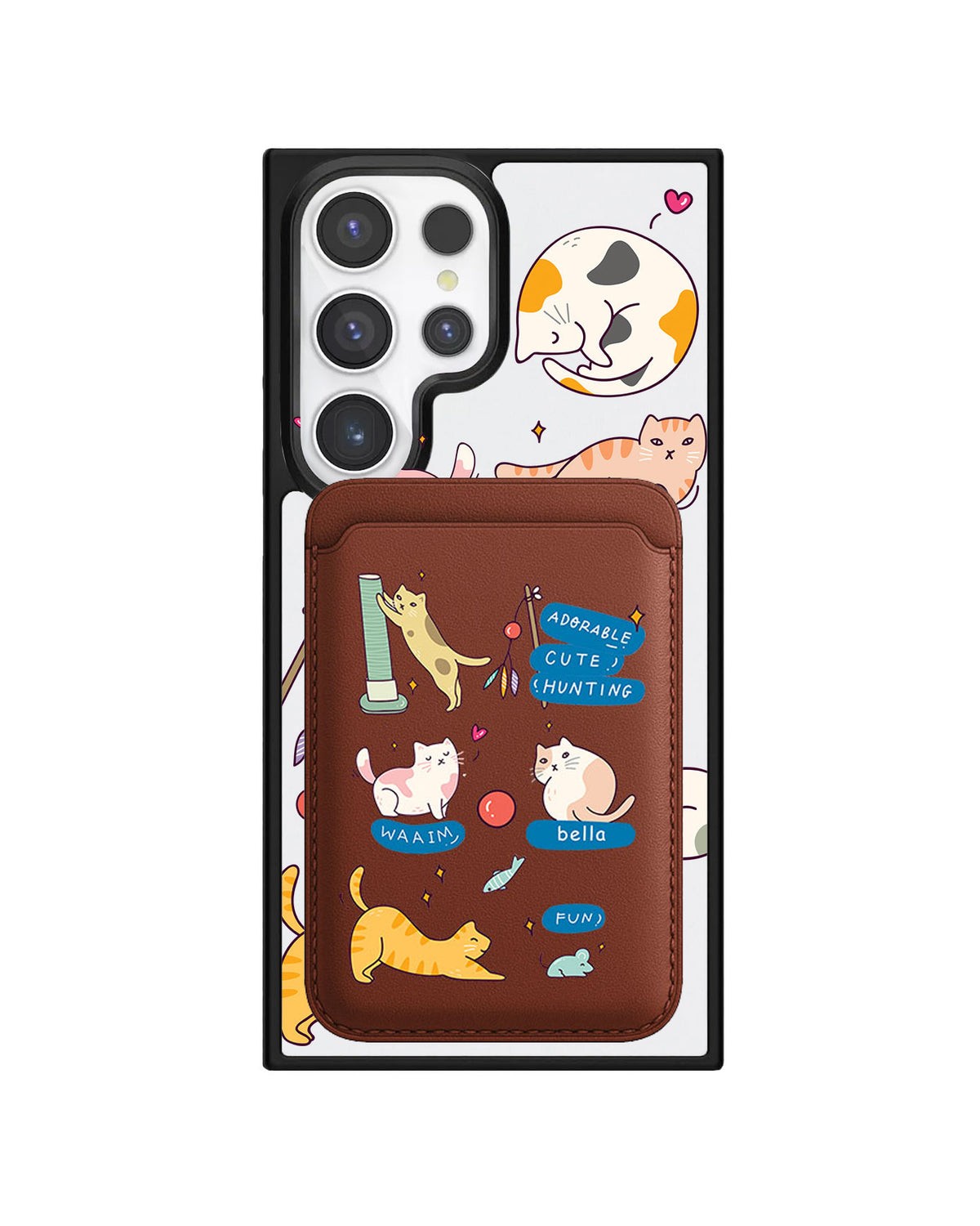 Android Magnetic Wallet Case - Playful Cat 2.0