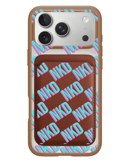 iPhone Magnetic Wallet Case - Diagonal Initial Monogram 4.0