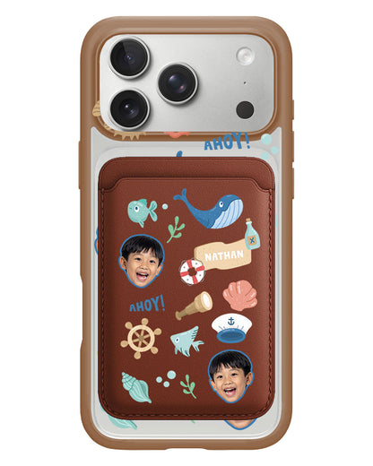 iPhone Magnetic Wallet Case - Face Grid Sailor