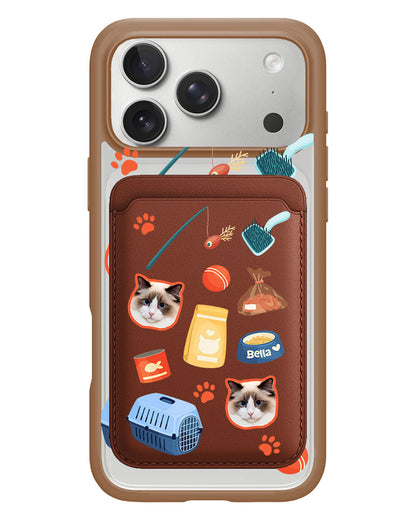 iPhone Magnetic Wallet Case - Pet Grid Kitty Adventures