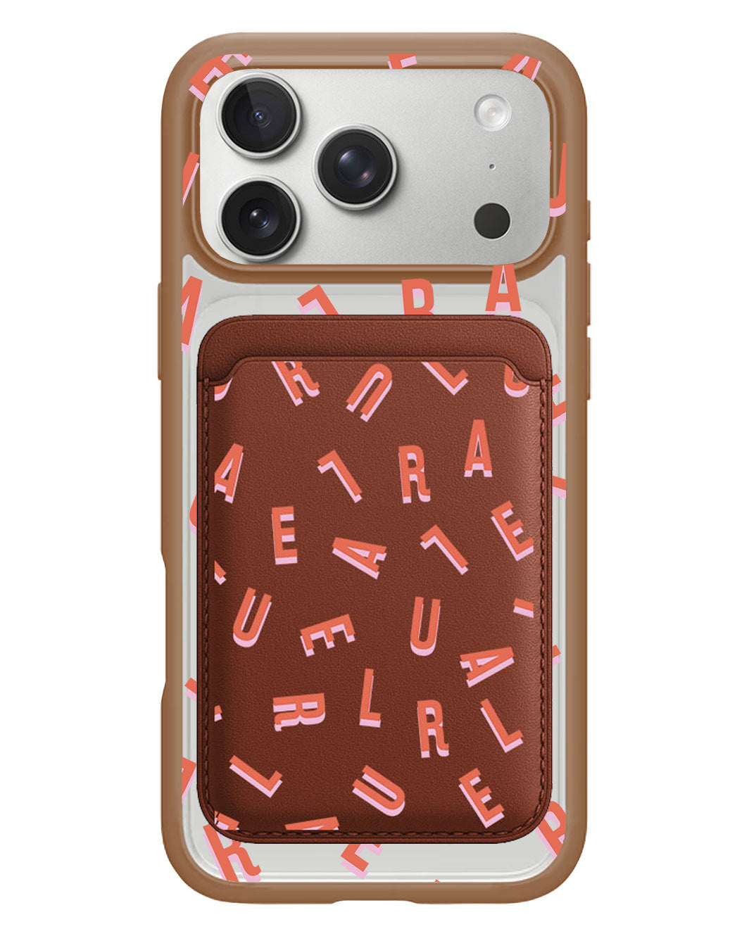 iPhone Magnetic Wallet Case - Monogram 1.0 Coral