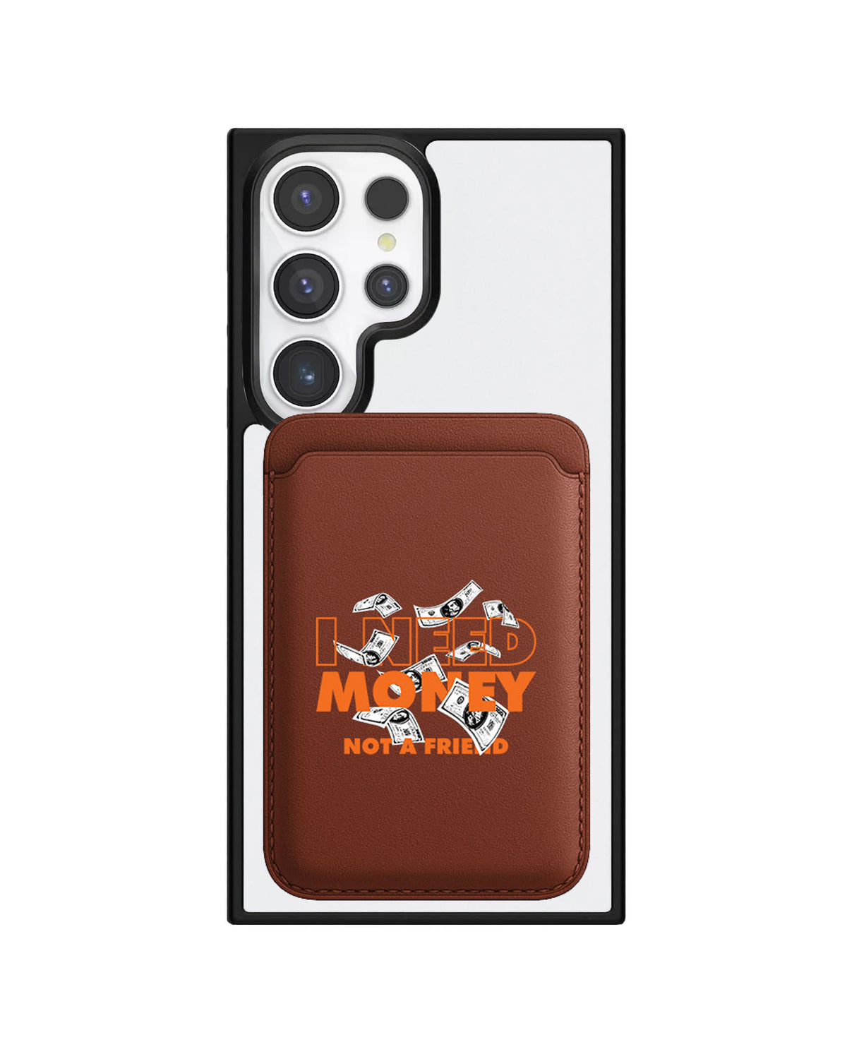 Android Magnetic Wallet Case - Money Better Than Friend