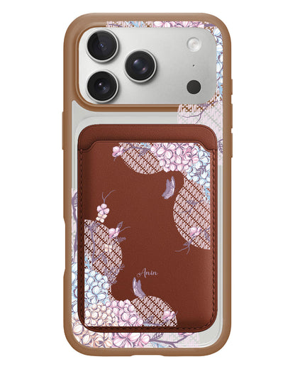 iPhone Magnetic Wallet Case - Batik Floral