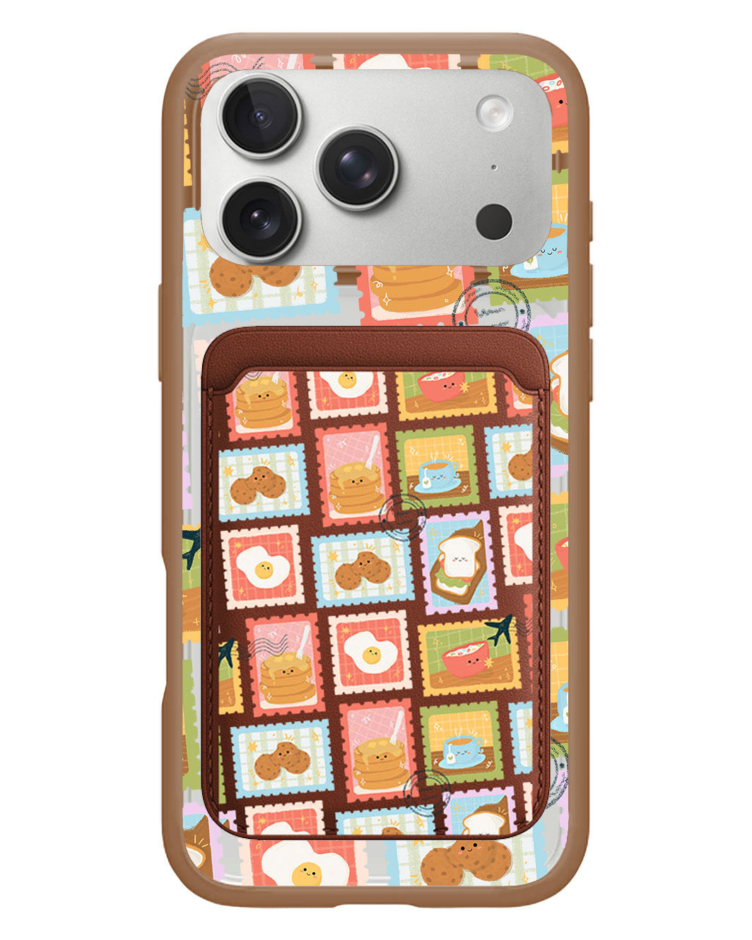 iPhone Magnetic Wallet Case - Breakfast Menu Stamps