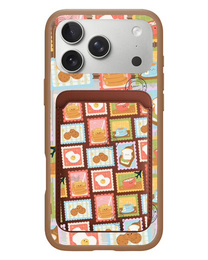 iPhone Magnetic Wallet Case - Breakfast Menu Stamps
