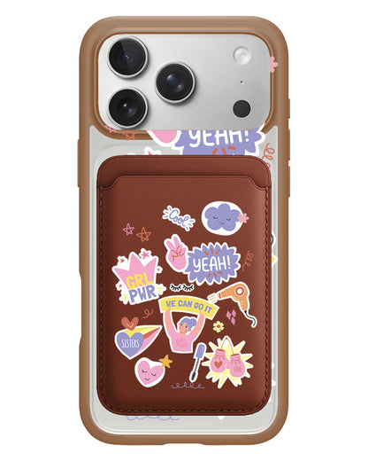 iPhone Magnetic Wallet Case - Girl Power Sticker Pack