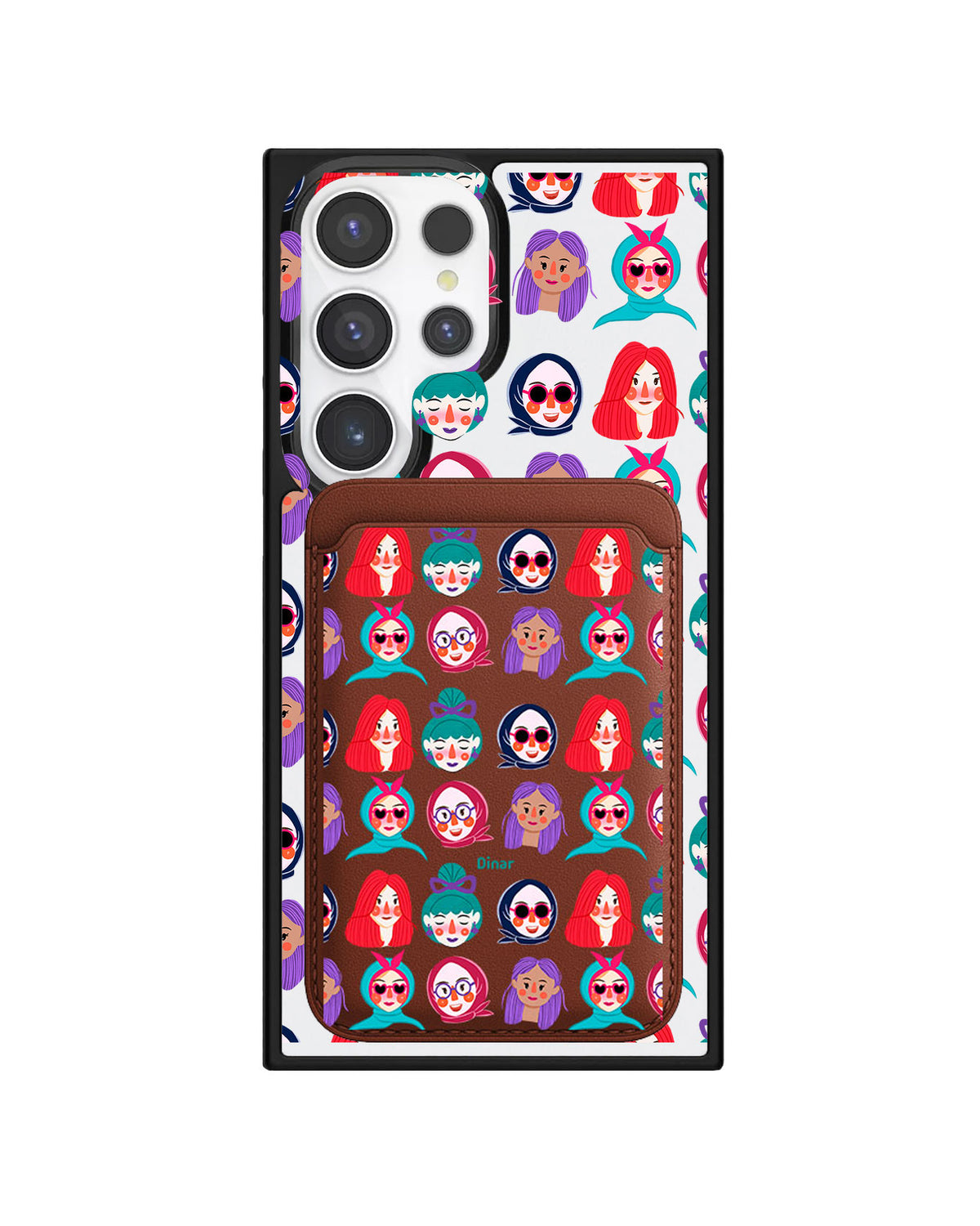 Android Magnetic Wallet Case - Cute Sweety Faces