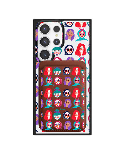 Android Magnetic Wallet Case - Cute Sweety Faces