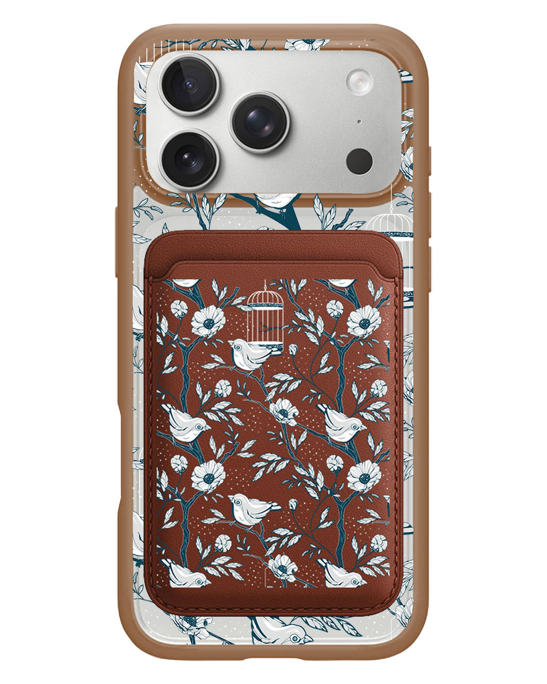 iPhone Magnetic Wallet Case - Lovebird Monochrome