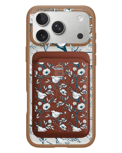 iPhone Magnetic Wallet Case - Lovebird Monochrome