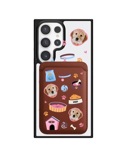 Android Magnetic Wallet Case - Pet Grid Puppy Cozy Day