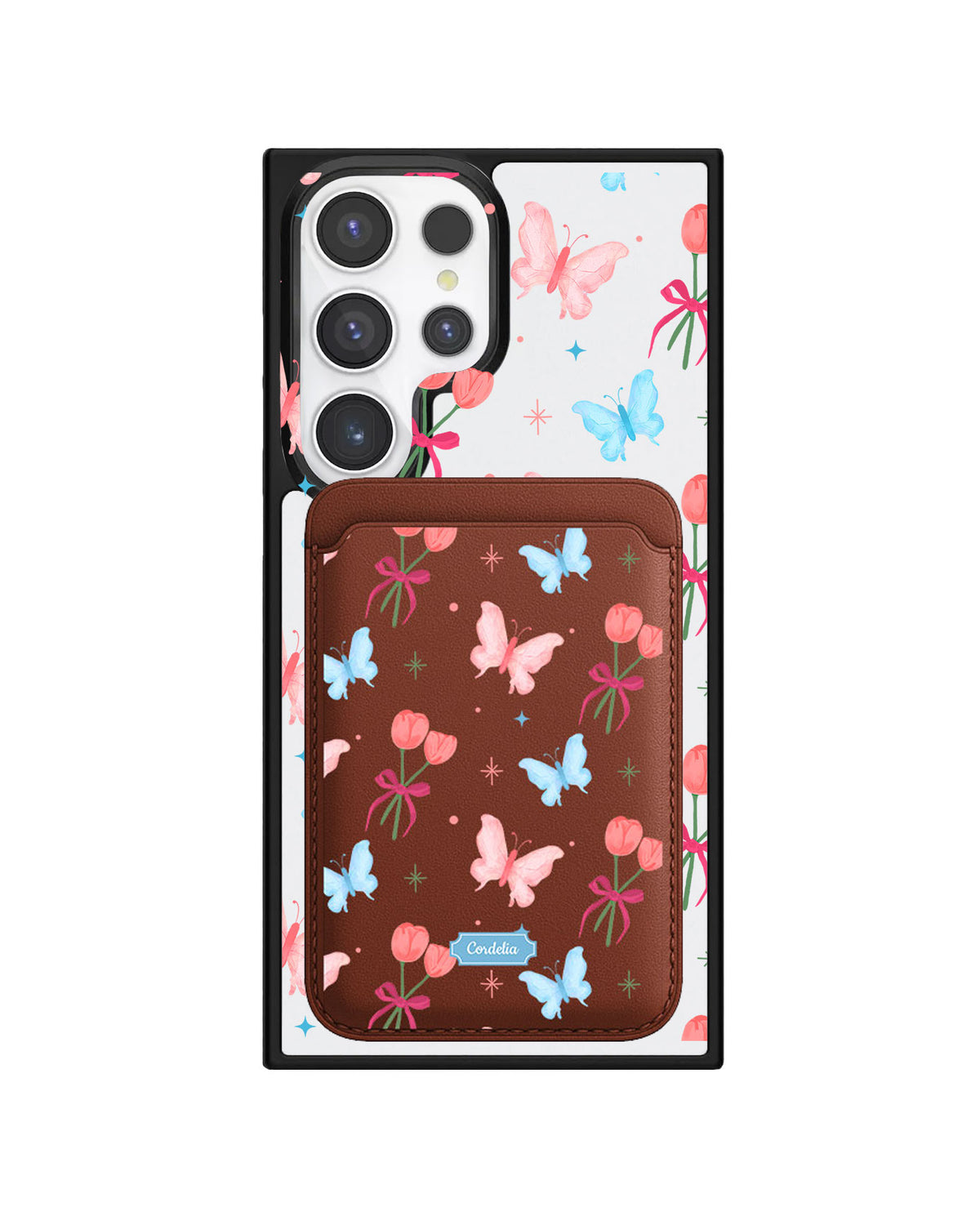 Android Magnetic Wallet Case - Coquette Butterfly