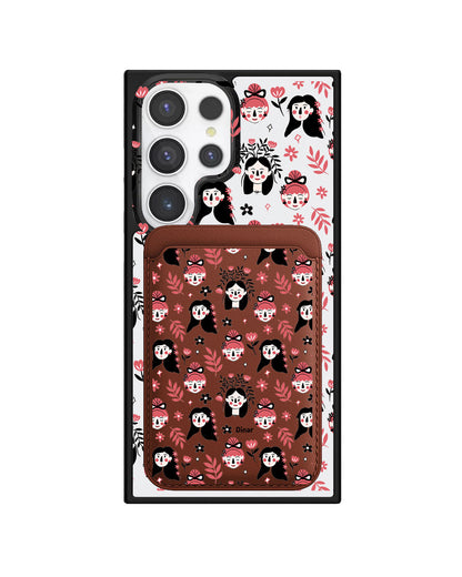 Android Magnetic Wallet Case - Flowery Faces